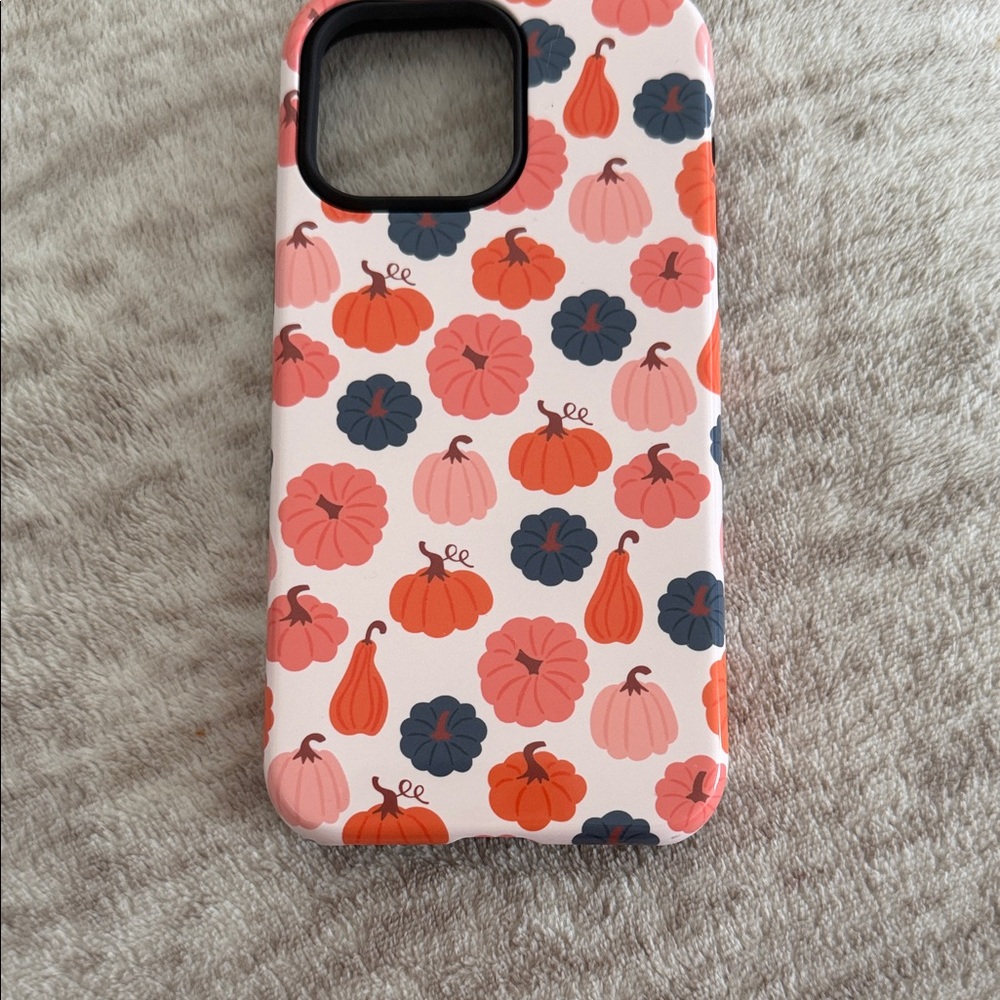 Autumn Harvest Pumpkin Phone Case - Pink and Black
